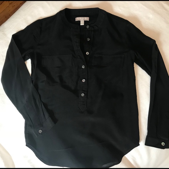 Banana Republic Black SILK XXS/P Blouse - Picture 1 of 2